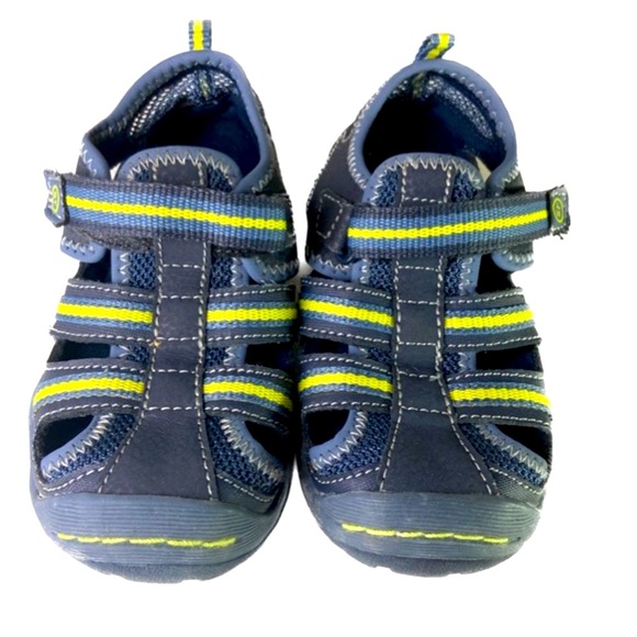 STRIDE RITE GeorgeSandalsBoys Blue Leather Upper Hook & Loop Closure Sz 8W - Picture 3 of 7